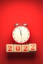 top slide cover 2022 calendar time to change 2021 to 2022 happy new year concept Royalty Free Stock Photo