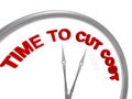 Time to cut cost word on clock Royalty Free Stock Photo