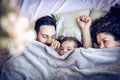 Time to day nap with mommy and daddy. Royalty Free Stock Photo