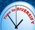 Time To Diversify Indicates At The Moment And Currently Royalty Free Stock Photo