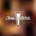 Time to drink. Beer glass. Vector illustration. Royalty Free Stock Photo