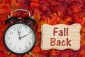 It is time to fall back message Daylight Savings Royalty Free Stock Photo