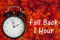It is time to fall back message Daylight Savings Royalty Free Stock Photo