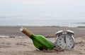 Time to find the message in a bottle Royalty Free Stock Photo
