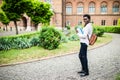 Time to get knowledge. Beautiful female african american university student portrait Royalty Free Stock Photo