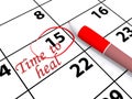 time to heal word on calendar Royalty Free Stock Photo