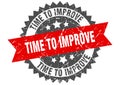 Time to improve stamp. time to improve grunge round sign. Royalty Free Stock Photo