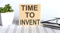 TIME TO INVENT - words from wooden blocks with letters, the time is now concept Royalty Free Stock Photo