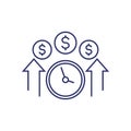 time to invest line icon, vector Royalty Free Stock Photo