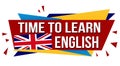 Time to learn english banner design Royalty Free Stock Photo