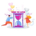 Time to love. Loving couple girl and boy.