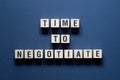 Time to negotiate - word concept on cubes Royalty Free Stock Photo