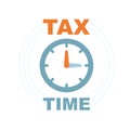 Time to pay tax - icon of accounting reminder with clock, taxes payment Royalty Free Stock Photo