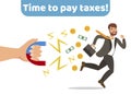 Time to Pay Taxes Abstract Banner Vector Concept