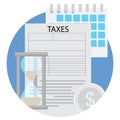 Time to pay taxes flat icon