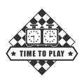 Time to play chess logotype isolated on white