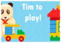 Time to Play Colorful Poster with Toys on Blue