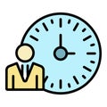 Time to recruitment icon color outline vector