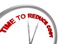 Time to reduce cost word on clock Royalty Free Stock Photo