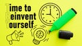 Time to Reinvent Yourself TRY is shown using the text Royalty Free Stock Photo