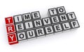 Time to reinvent yourself word blocks Royalty Free Stock Photo