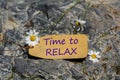 Time to relax label