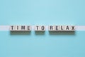 Time to relax - word concept on cubes Royalty Free Stock Photo