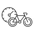 Time To Rent Bike Icon, Outline Style