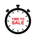 Time to sale stopwatch timer icon logo Royalty Free Stock Photo