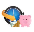 Time to save money. concept illustration Royalty Free Stock Photo