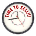 Time to sell! Clock with text Royalty Free Stock Photo