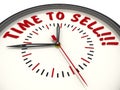 Time to sell! Clock with text Royalty Free Stock Photo