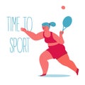 Time to sport. Woman exercising in big tennis Royalty Free Stock Photo