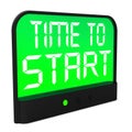 Time To Start Message Shows Beginning Or Activating Royalty Free Stock Photo