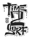 Time to surf, print design for t-shirt vector illustration Royalty Free Stock Photo