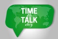 Time To Talk Day Illustration with World Map Royalty Free Stock Photo