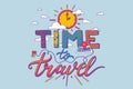 Time to trave hand drawn vector lettering Royalty Free Stock Photo