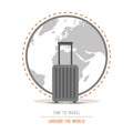 Time to travel around the world with suitcase Royalty Free Stock Photo