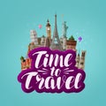 Time to travel, banner. Journey, traveling around the world, concept. Royalty Free Stock Photo