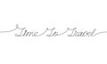 TIME TO TRAVEL handwritten inscription. Hand drawn lettering. alligraphy. One line drawing of phrase. Vector illustration.