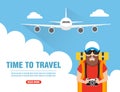 Time to travel. Journey traveler concept design flat Royalty Free Stock Photo