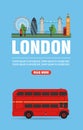 Time to travel. London trip concept design flat