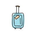 Time to travel, vacation planning concept illustration with hand luggage suitcase of tourism, journey, trip, tour