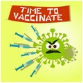 Time to vaccinate against coronavirus illustration, vaccination Royalty Free Stock Photo