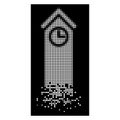 Bright Broken Pixel Halftone Time Tower Icon