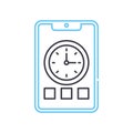 time tracker app line icon, outline symbol, vector illustration, concept sign Royalty Free Stock Photo