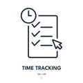 Time Tracking Icon. Schedule, Timesheet, Deadline. Editable Stroke. Vector Icon