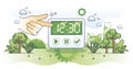 Time tracking software for effective work management outline hands concept