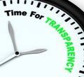 Time For Transparency Message Shows Ethics And Fairness Royalty Free Stock Photo