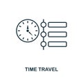 Time Travel line icon. Thin style element from future technology collection. Outline Time Travel icon for web design, apps and Royalty Free Stock Photo